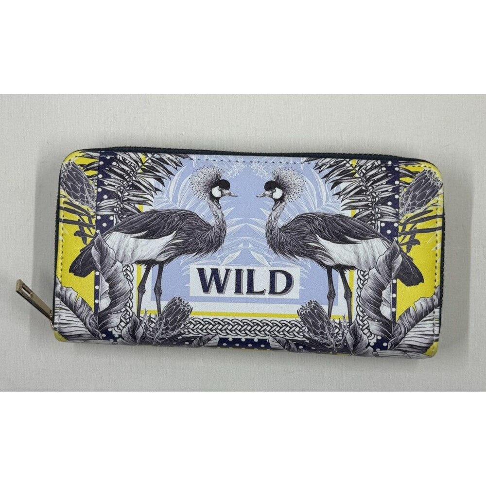 Unbranded Zip Around Wallet Purse 'Wild' Yellow Black - Picture 2 of 3